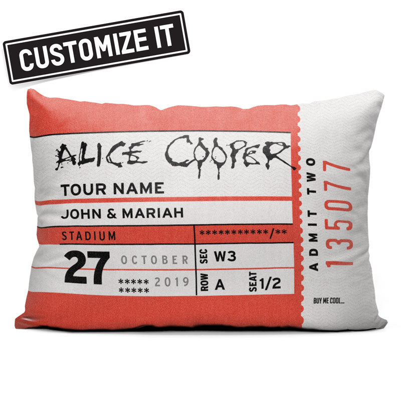 Alice Cooper Concert Stub - Throw Pillow