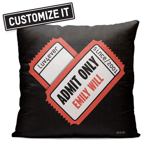Admit One Heart - Throw Pillow