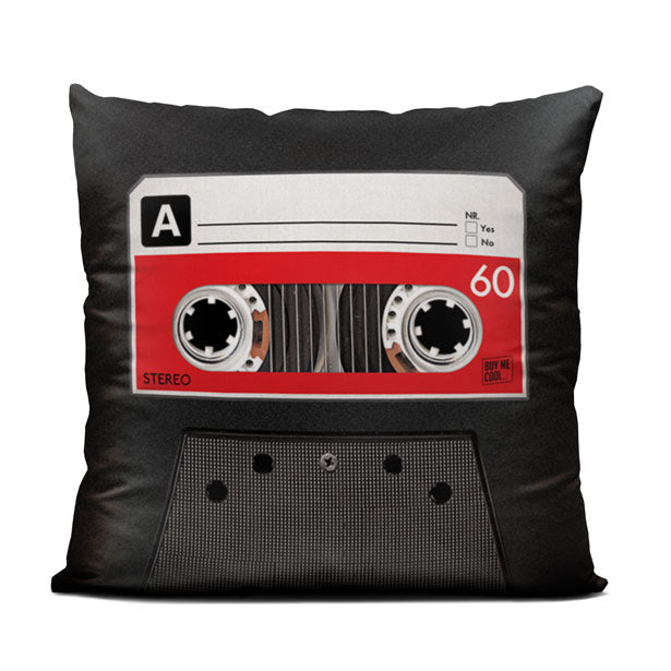 Cassette Tape Black - Square - Throw Pillow