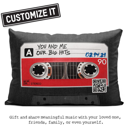 Cassette Tape Black - Throw Pillow