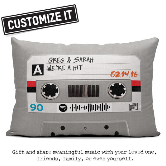 Cassette Tape Grey - Throw Pillow