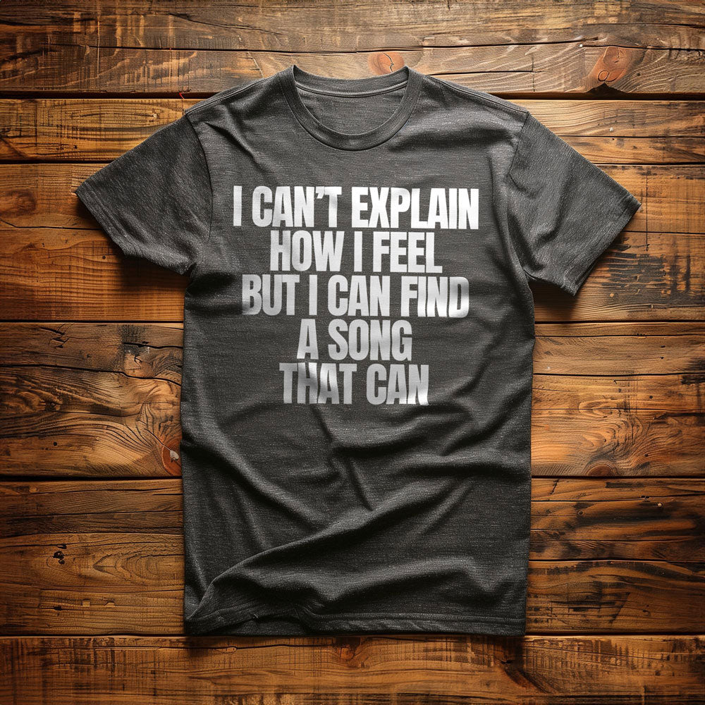 I Can't Explain How I Feel But I Can Find a Song That Can - T-Shirt