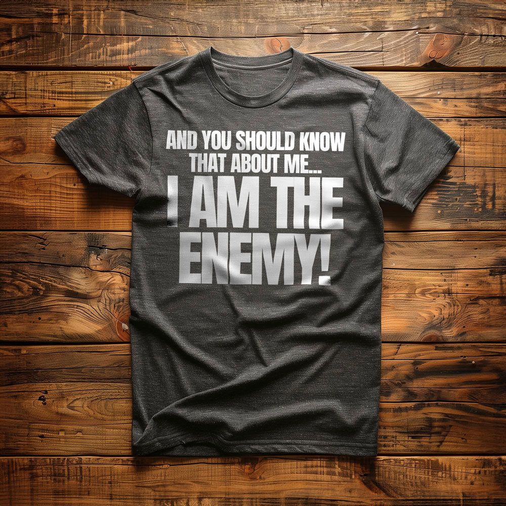 And You Should Know That About Me... I Am the Enemy! T-Shirt – Regular Dark Grey Heather