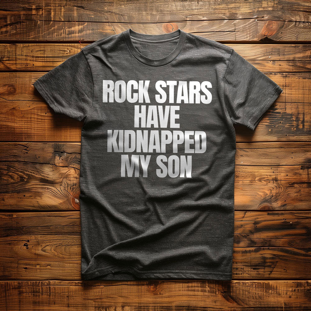 Rock Stars Have Kidnapped My Son T-Shirt – Regular Dark Grey Heather