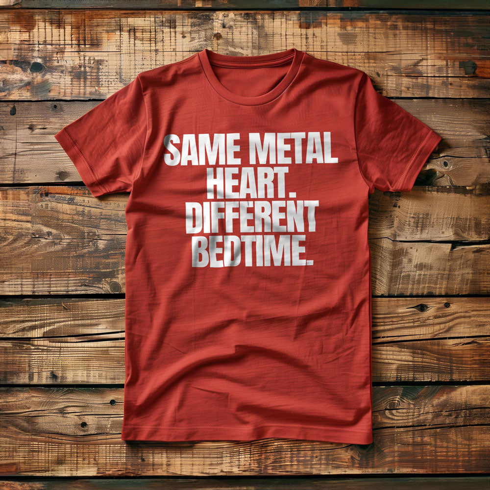 Same Metal Heart. Different Bedtime T-Shirt – Regular Red