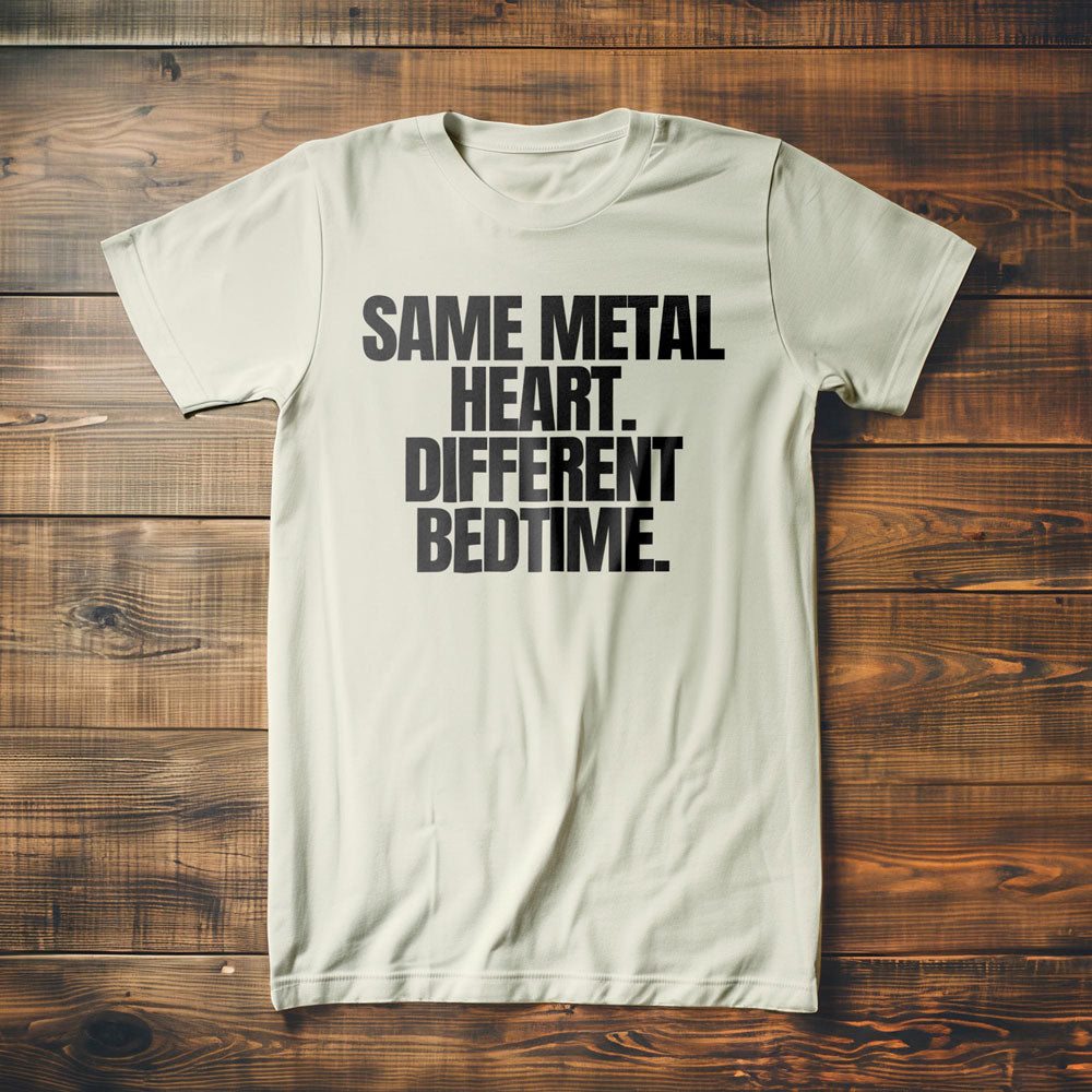 Same Metal Heart. Different Bedtime T-Shirt – Regular Vintage White