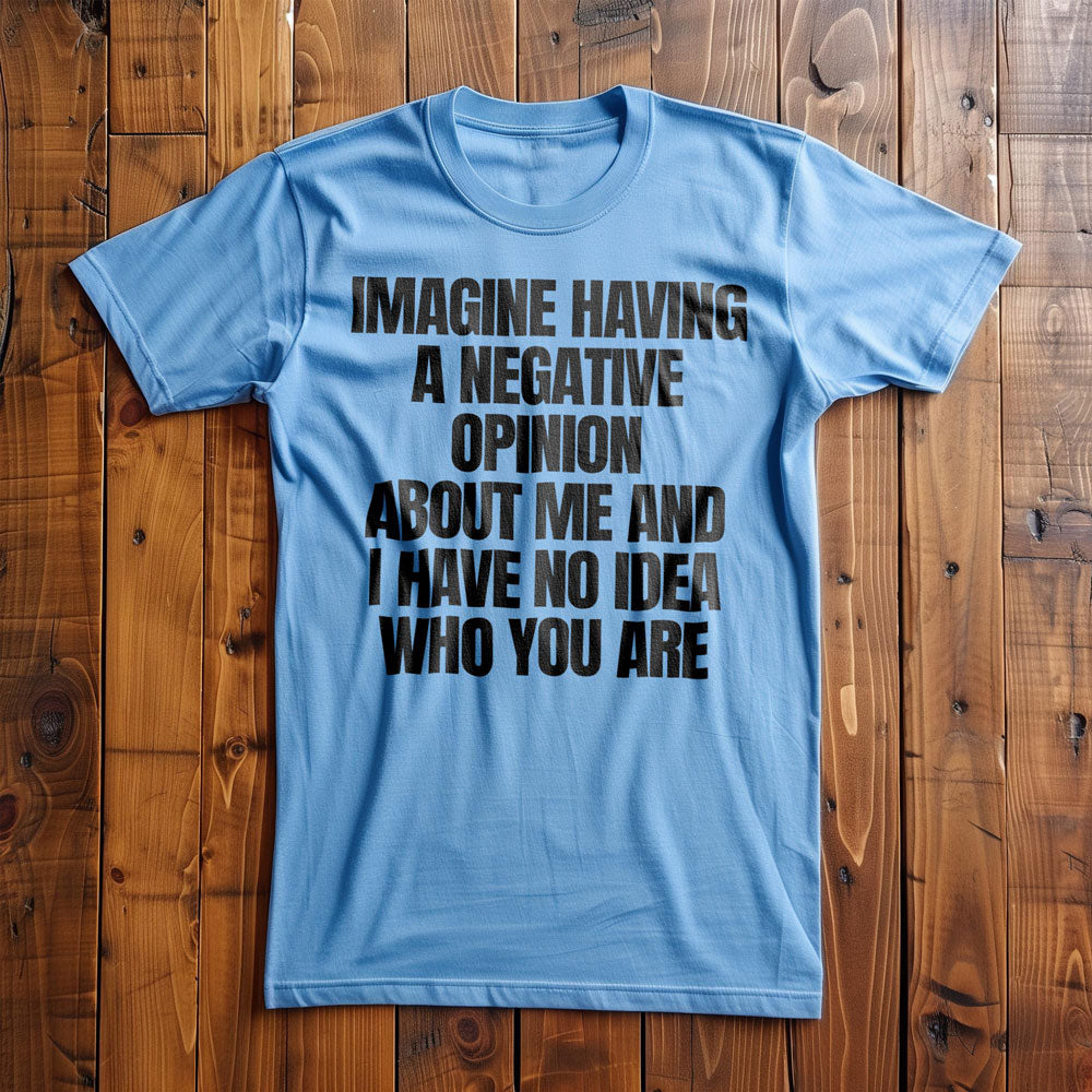 Imagine Having a Negative Opinion About Me and I Have No Idea Who You Are T-Shirt – Regular Ocean Blue