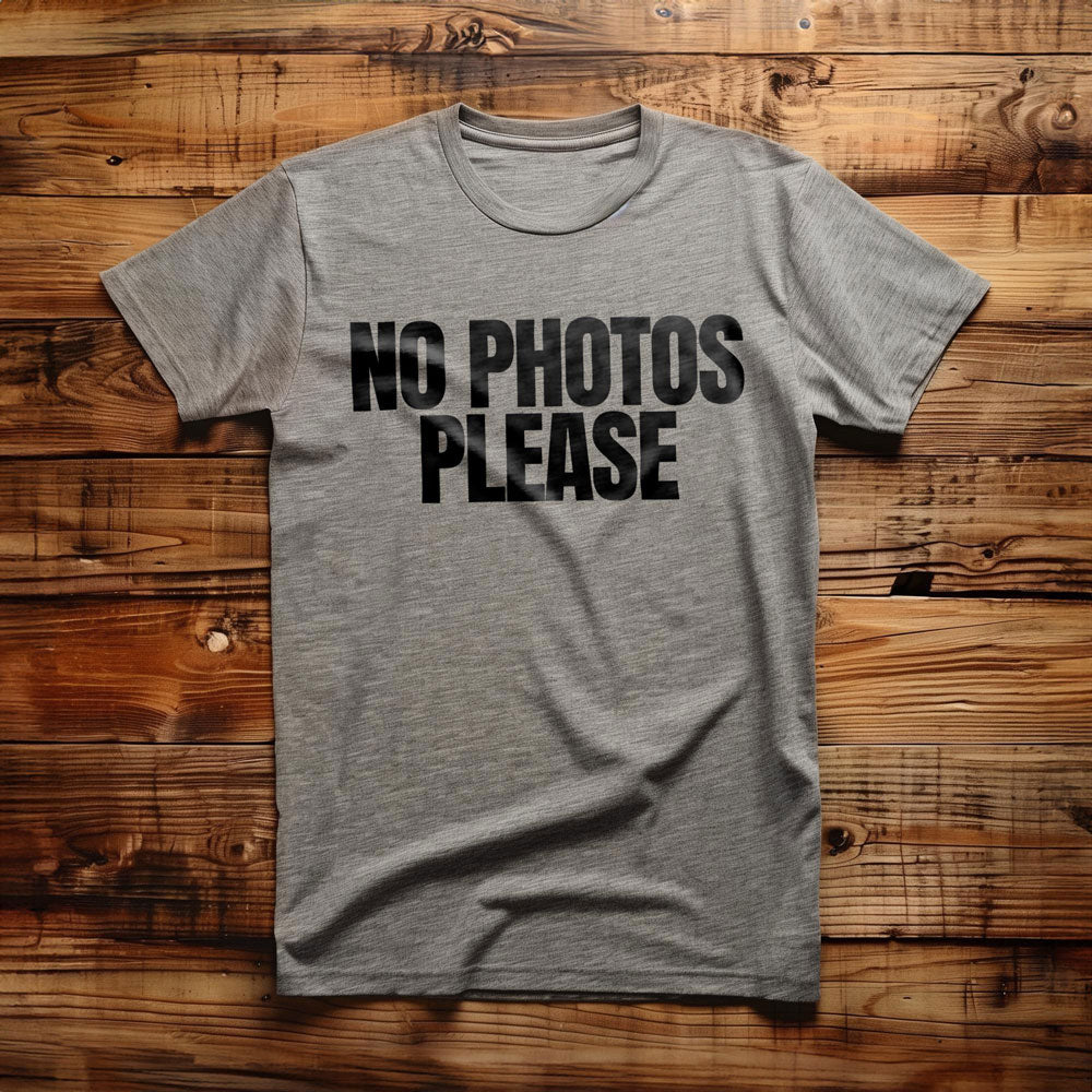 No Photos Please T-Shirt – Regular Athletic Heather