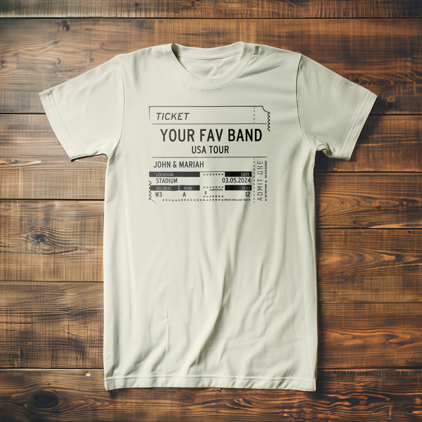 Concert Ticket Stub - Custom - T-Shirt