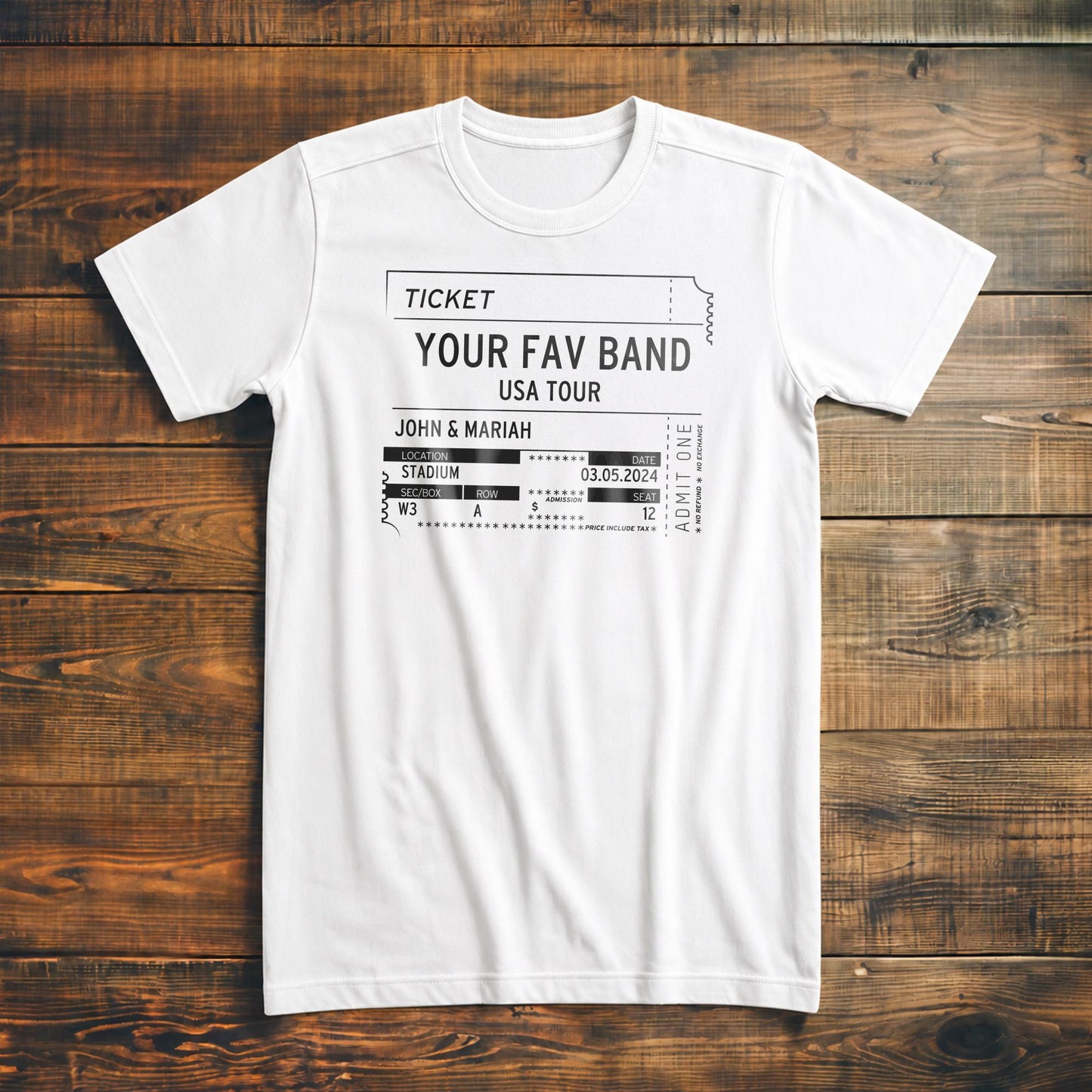 Concert Ticket Stub - Custom - T-Shirt