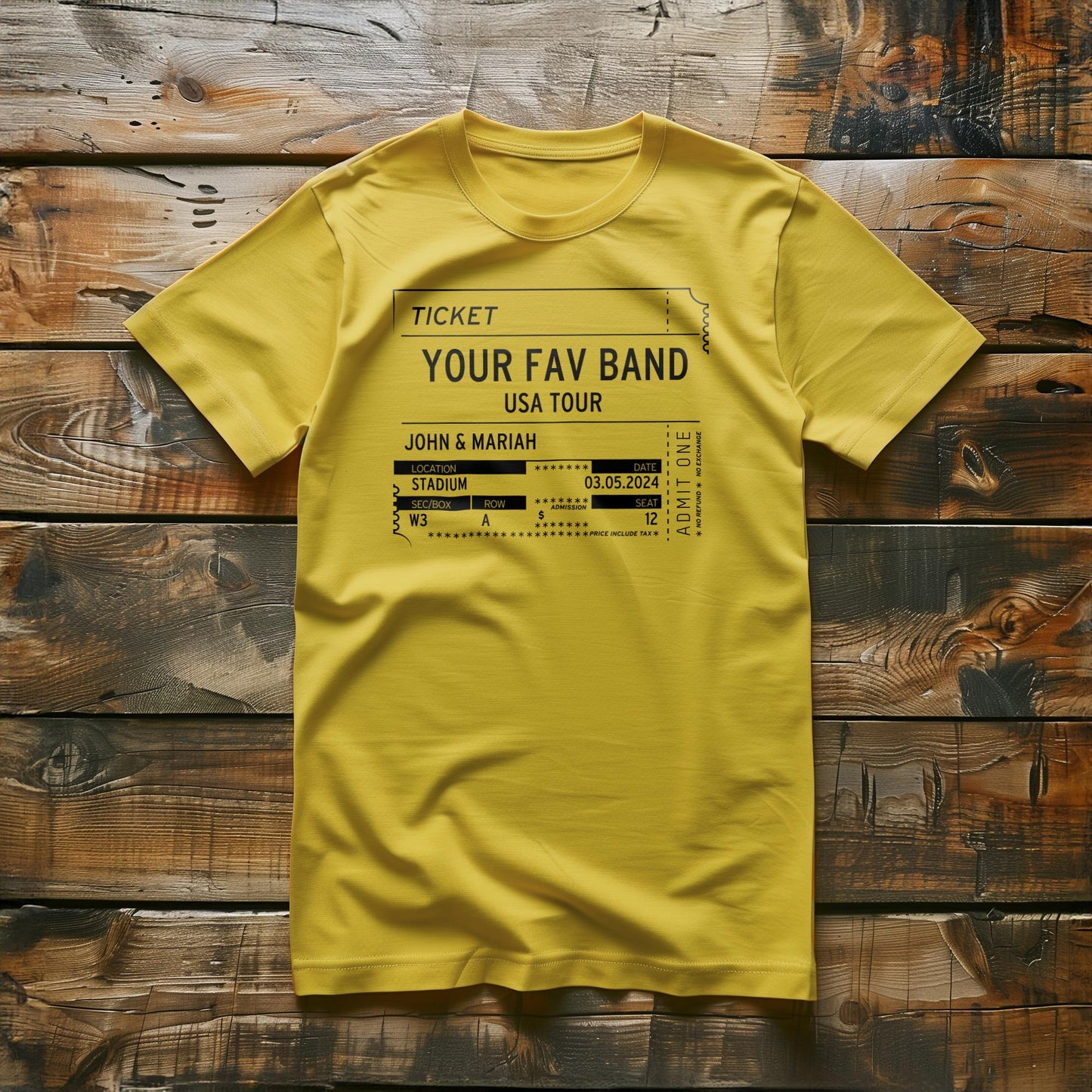 Concert Ticket Stub - Custom - T-Shirt