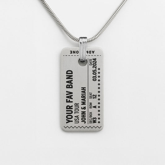 Concert Ticket Stub - Necklace