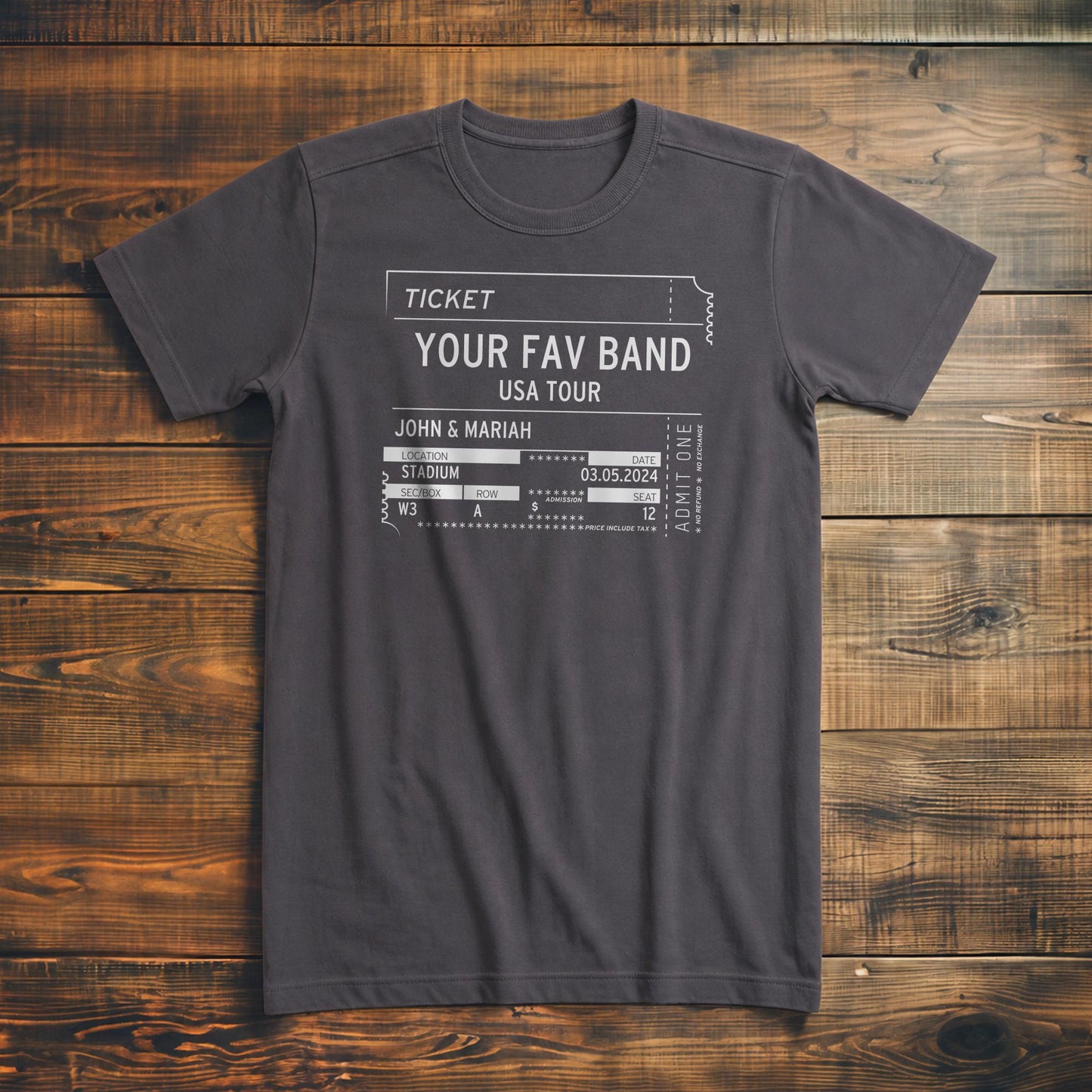Concert Ticket Stub - Custom - T-Shirt