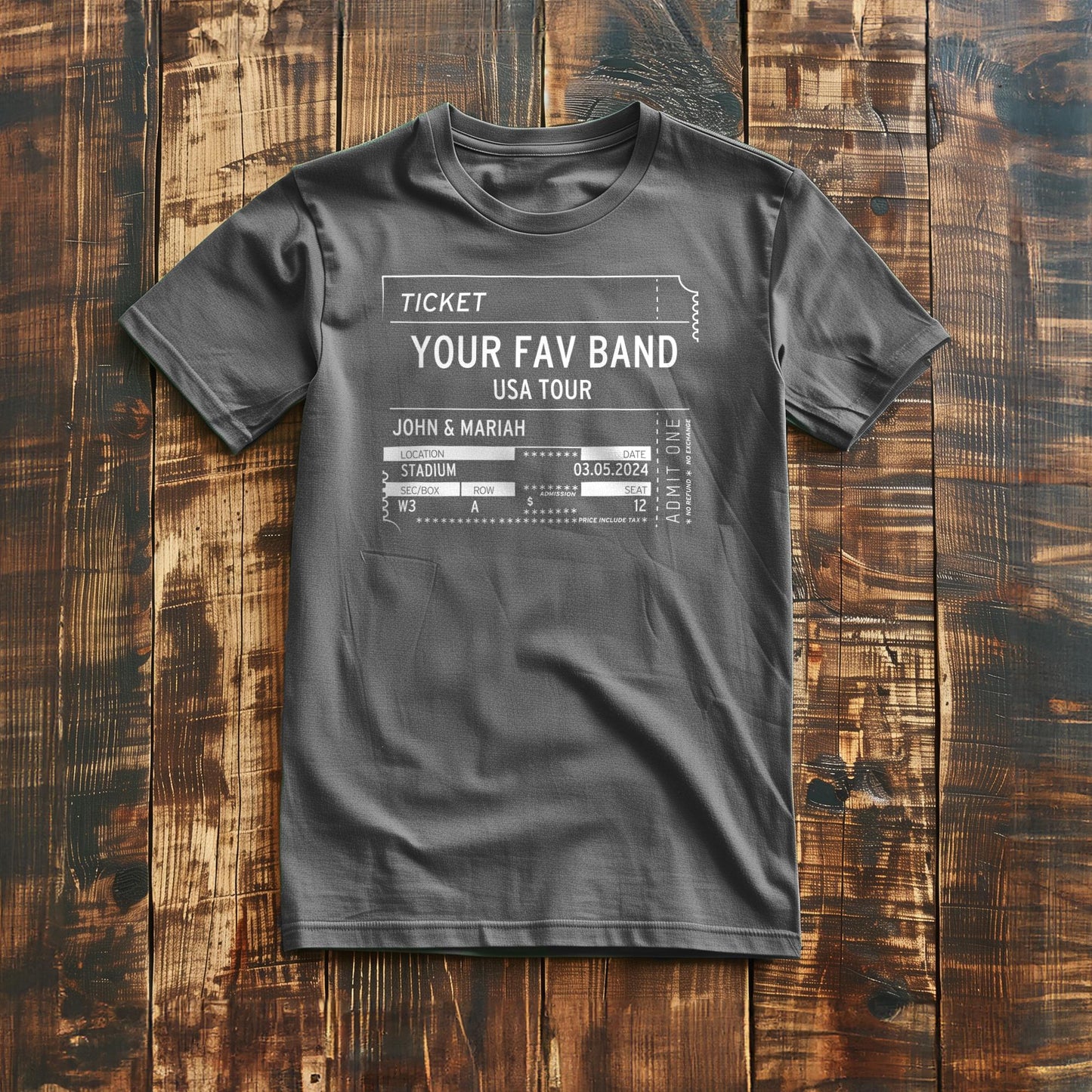 Concert Ticket Stub - Custom - T-Shirt
