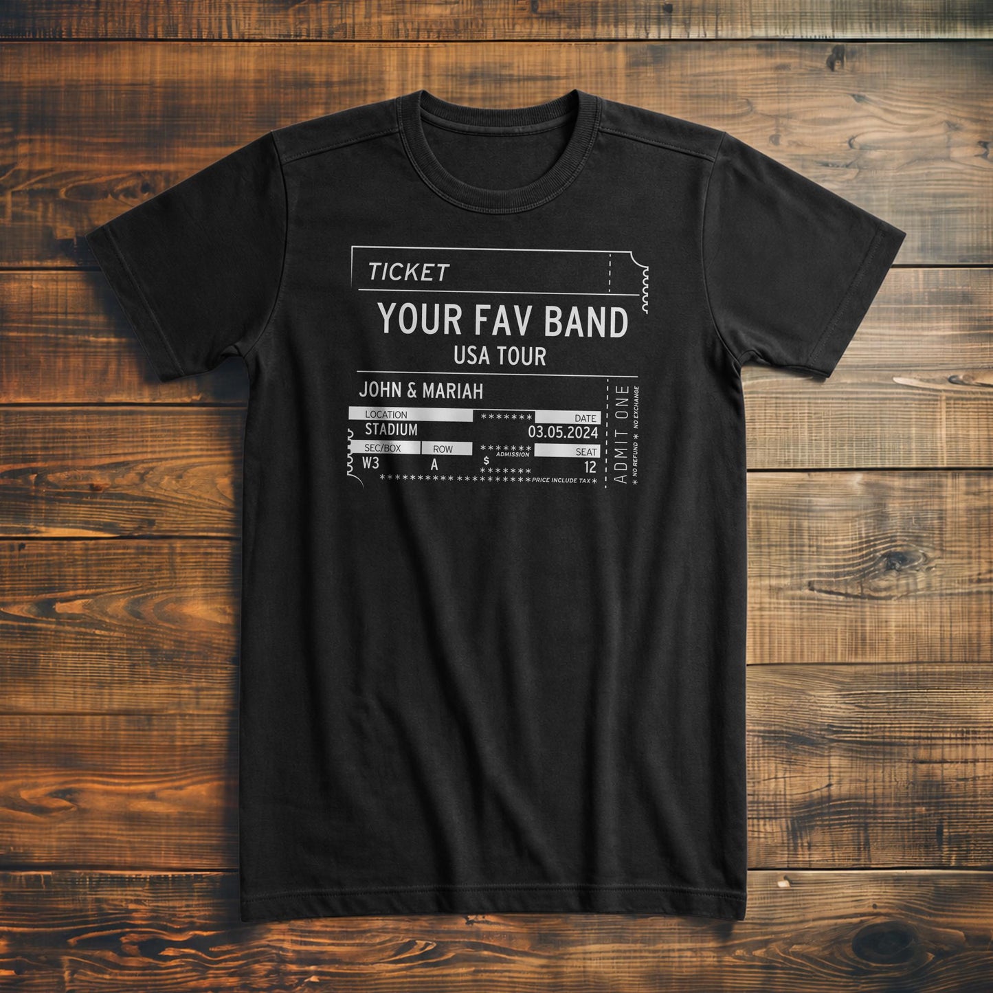 Concert Ticket Stub - Custom - T-Shirt