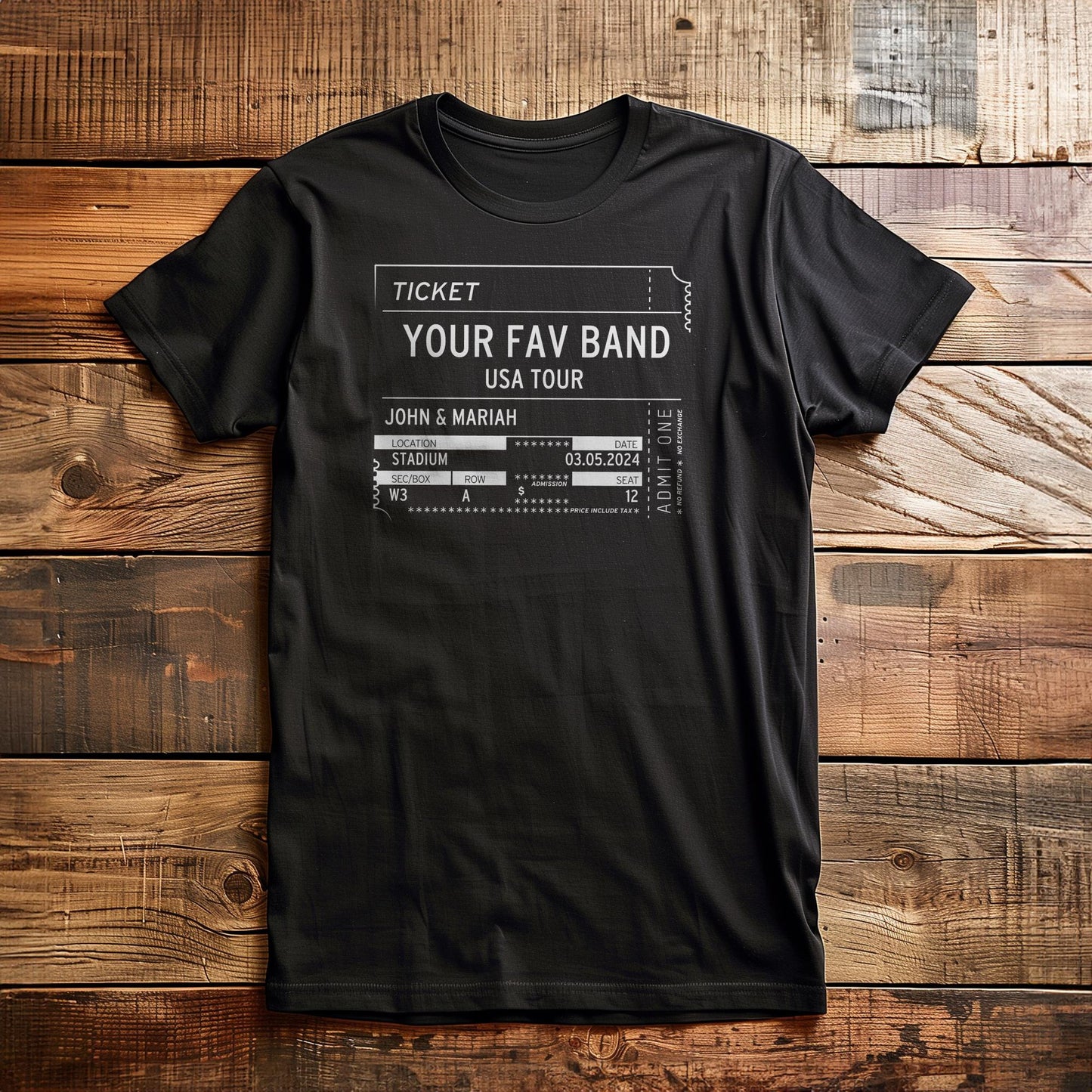Concert Ticket Stub - Custom - T-Shirt