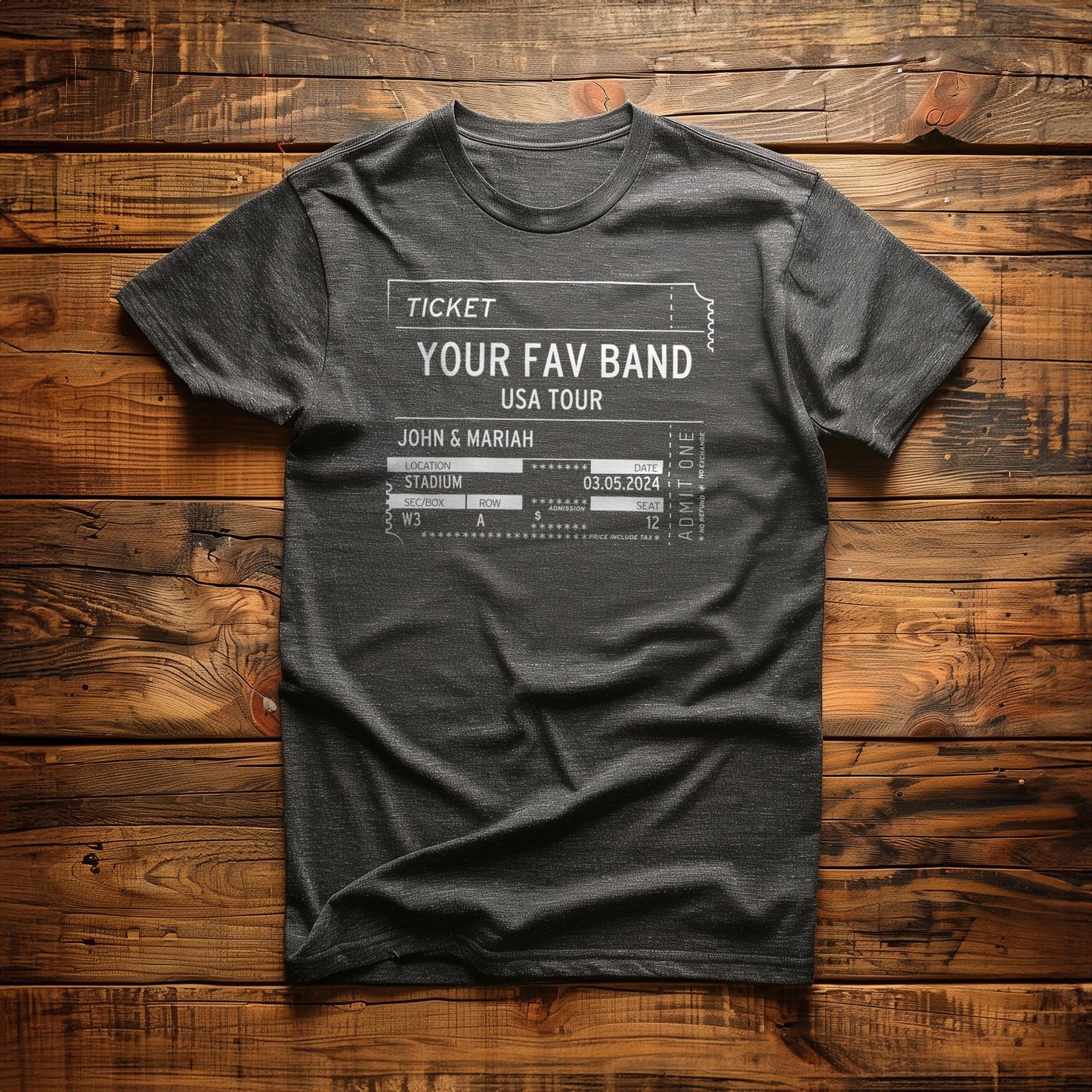Concert Ticket Stub - Custom - T-Shirt