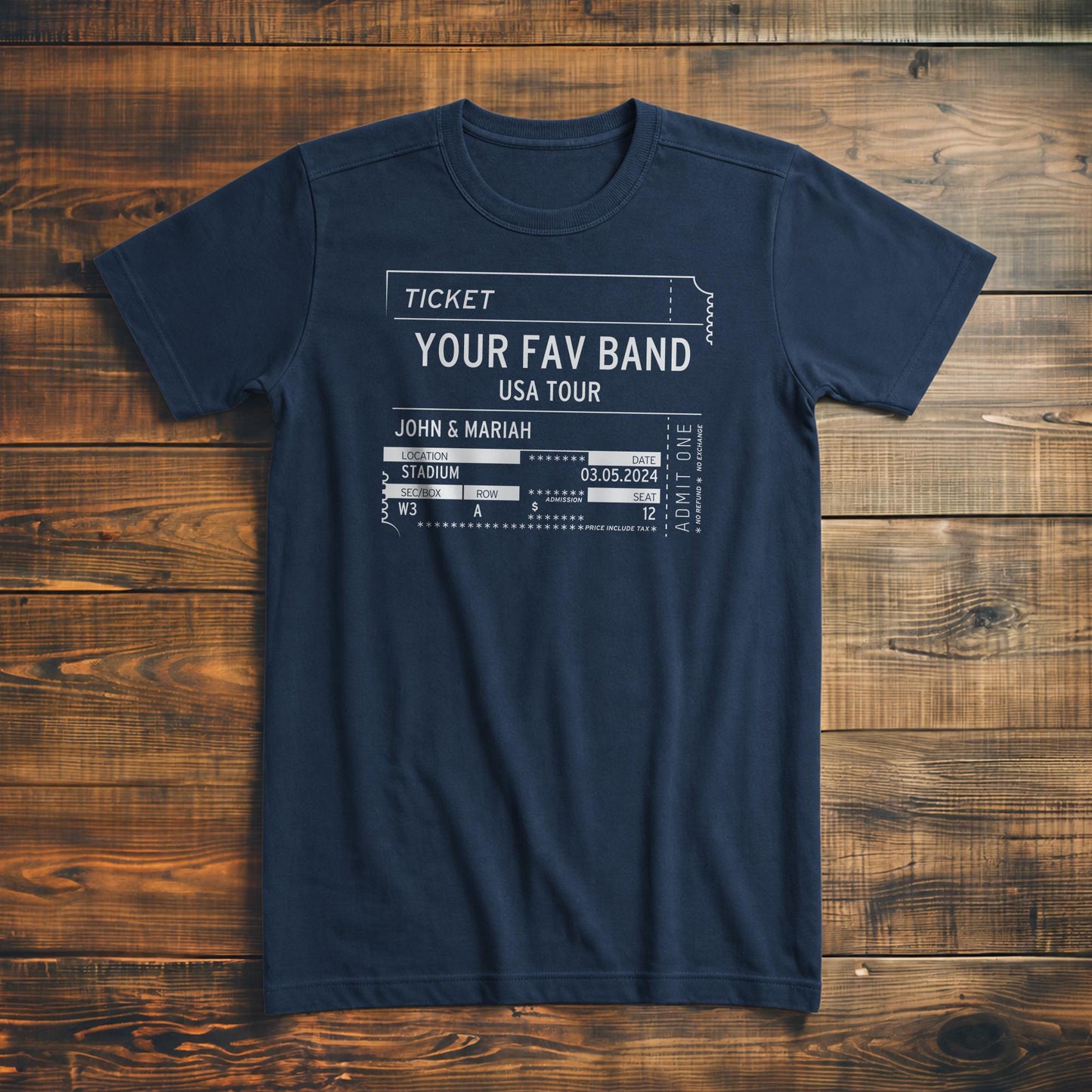 Concert Ticket Stub - Custom - T-Shirt
