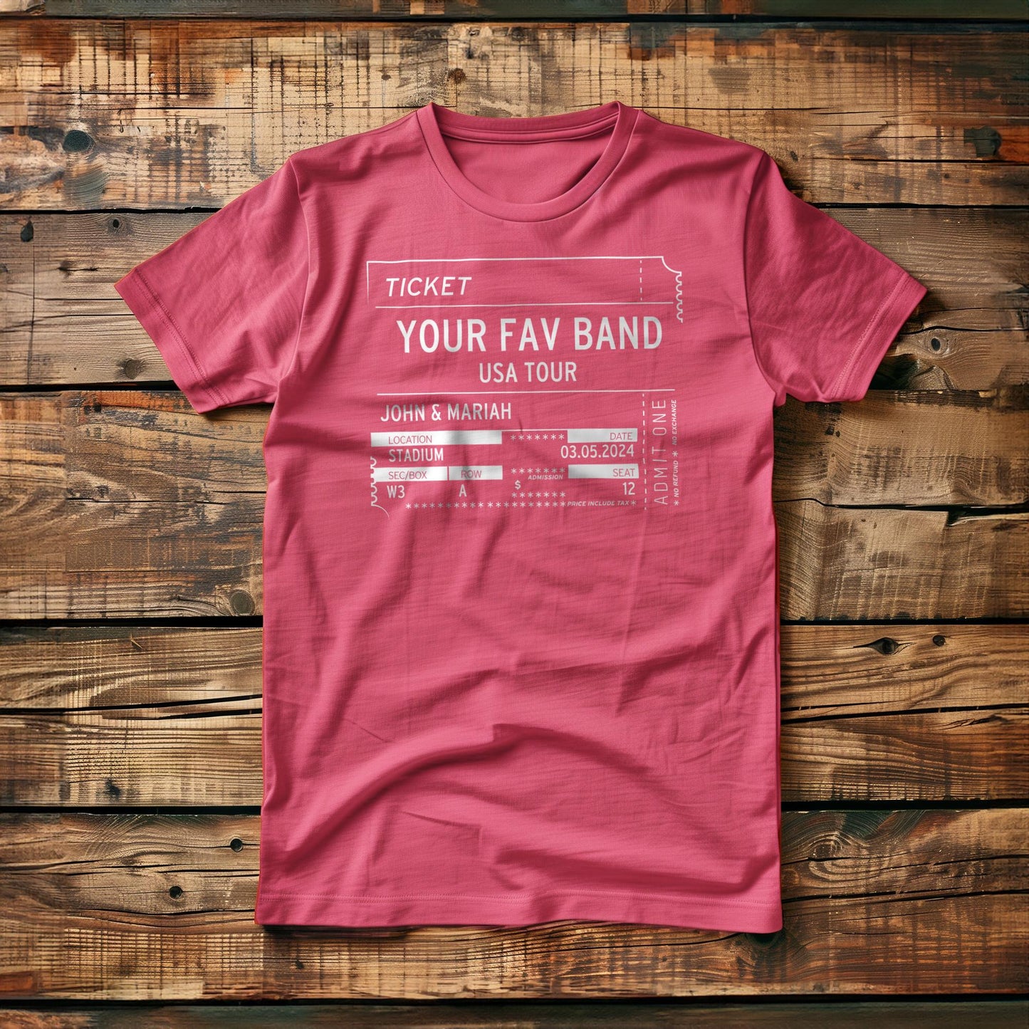 Concert Ticket Stub - Custom - T-Shirt