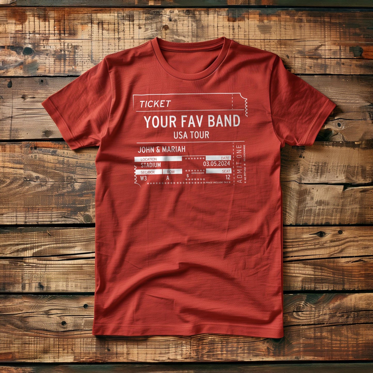 Concert Ticket Stub - Custom - T-Shirt