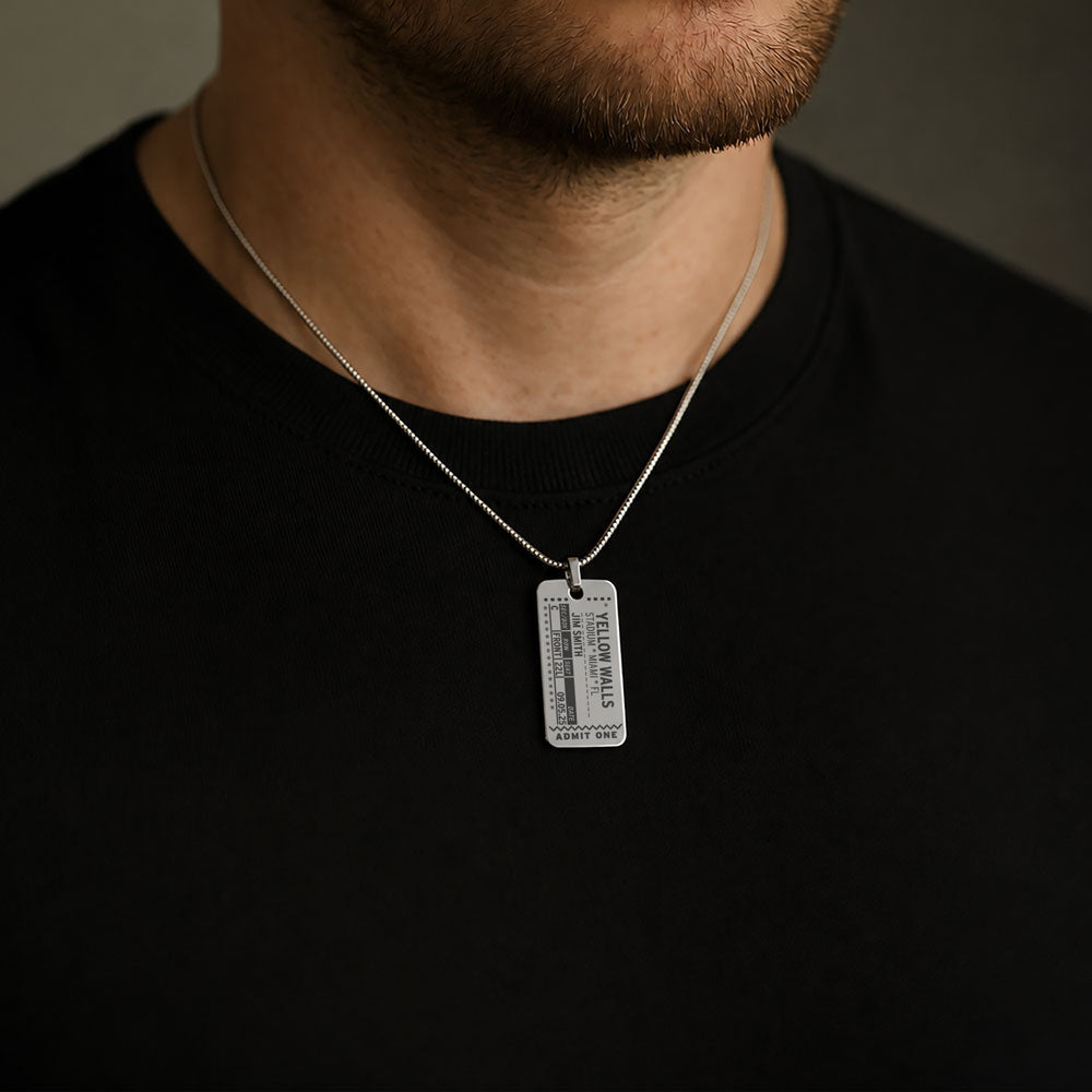 Concert Ticket Stub - Custom Charm Necklace