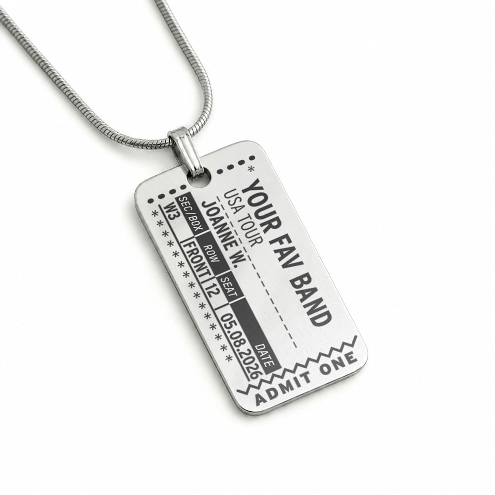 Concert Ticket Stub - Custom Charm Necklace