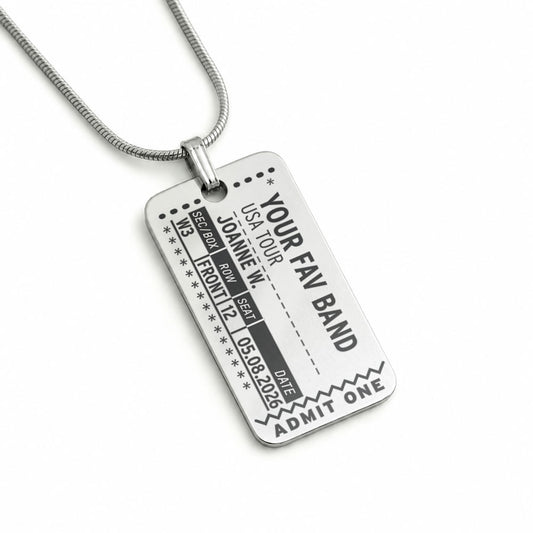 Concert Ticket Stub - Custom Charm Necklace