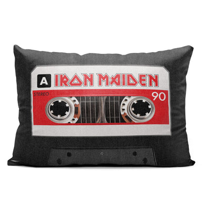Iron Maiden Cassette Tape Black - Throw Pillow