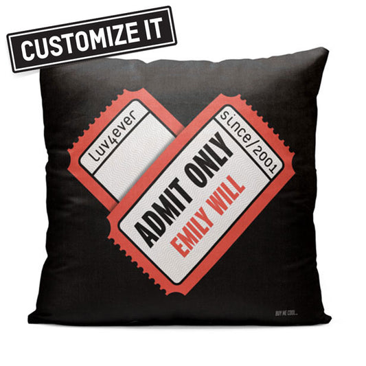 Admit One Heart - Throw Pillow