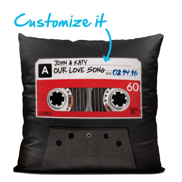 Cassette Tape Black - Square - Throw Pillow