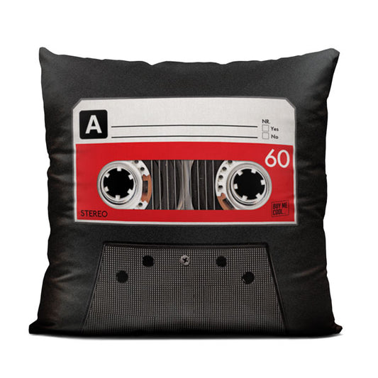 Cassette Tape Black - Square - Throw Pillow