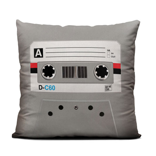 Cassette Tape Grey - Square - Throw Pillow