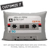 Cassette Tape Grey - Throw Pillow