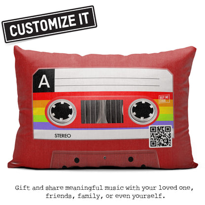 Cassette Tape Red - Throw Pillow