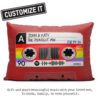 Cassette Tape Red - Throw Pillow
