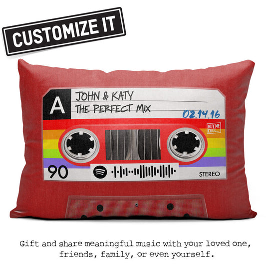 Cassette Tape Red - Throw Pillow