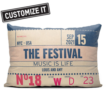 Concert Ticket - Retro - Throw Pillow