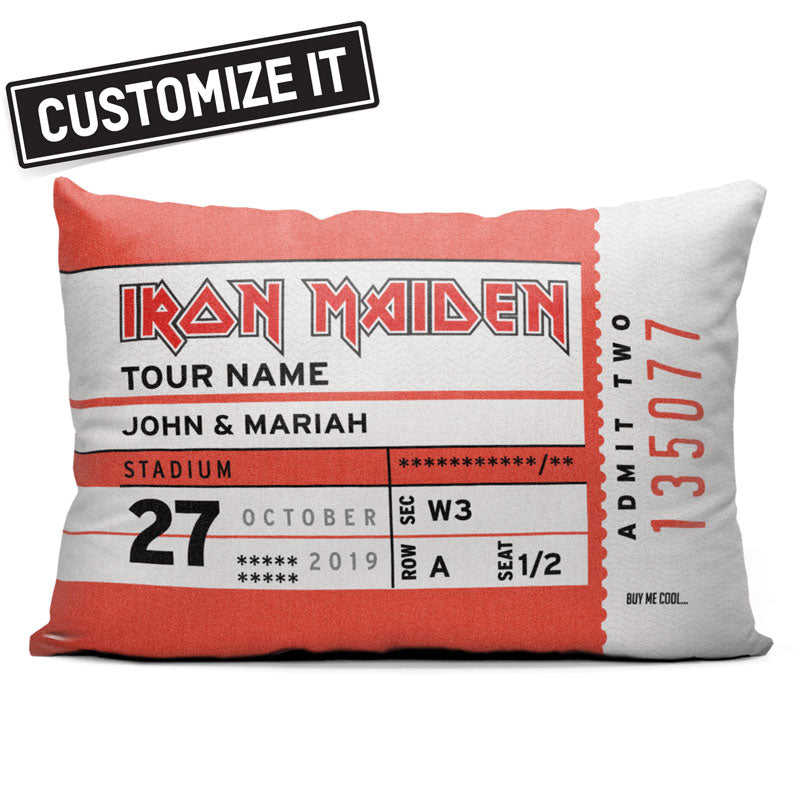 Iron Maiden Concert Stub - Throw Pillow