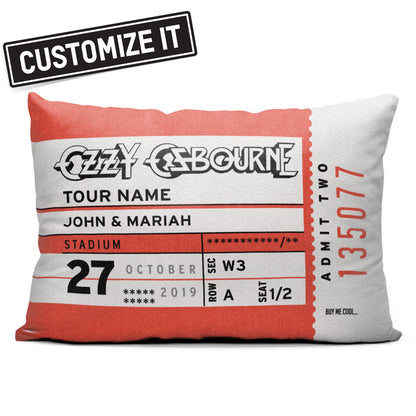 Ozzy Osbourne Concert Stub - Throw Pillow
